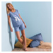 Blancheporte Pyžamo so šortkami a krátkymi rukávmi, potlač "mačiek" modrá