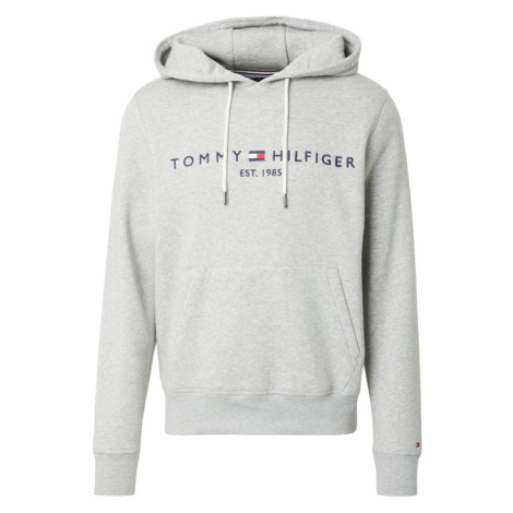 TOMMY HILFIGER Mikina  námornícka modrá / sivá melírovaná / červená / biela