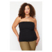 Trendyol Curve Black Crepe Knit Plus Size Blouse