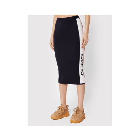 Iceberg Puzdrová sukňa 22II2P0AC027010 Tmavomodrá Slim Fit