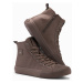 Ombre Men's high-top sneakers with decorative toe - brown