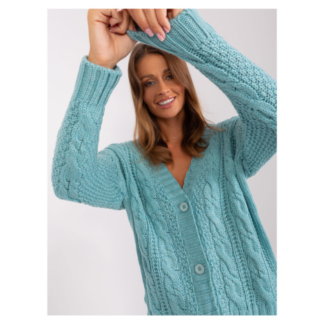 Dark mint cardigan with buttons