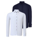 DOUBLE SET G721 DEWBERRY MEN'S SHIRT-NAVY-WHITE