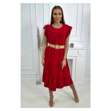 Dress with ruffles red