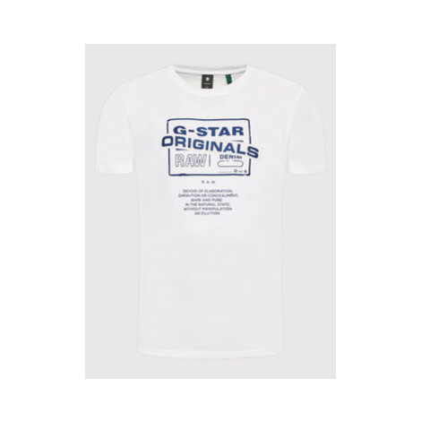 G-Star Raw Tričko Originals Logo D21181-336-110 Biela Regular Fit