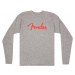 Fender Tričko Spaghetti Logo LS Heather Gray