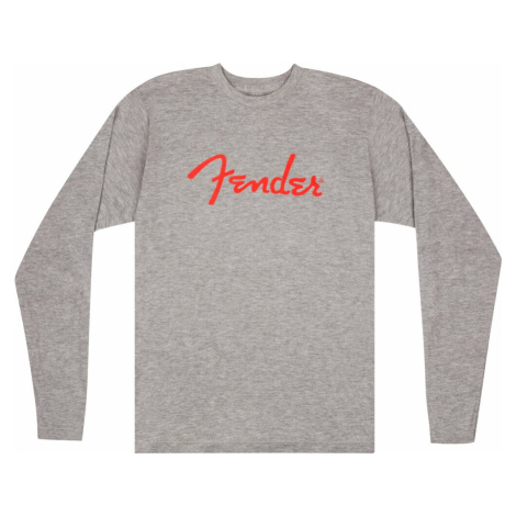 Fender Tričko Spaghetti Logo LS Heather Gray