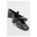 LuviShoes LIEČI dámske čierne vzorované topánky na podpätku