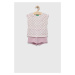 Detská bavlnená súprava United Colors of Benetton ružová farba