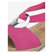 Tmavo ružové dámske sandálky v semišovej úprave Rieker