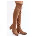 Women's over-the-knee boots with low heels Camel Maidna