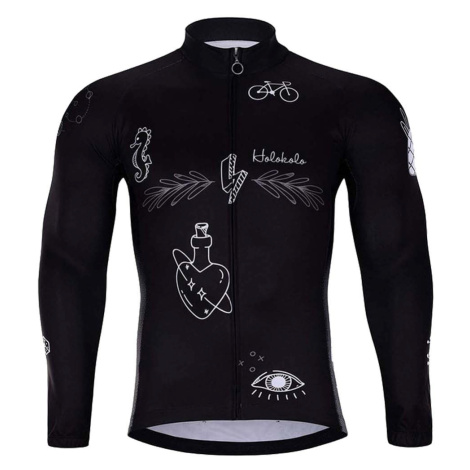 HOLOKOLO Cyklistický dres s dlhým rukávom zimný - BLACK OUT WINTER - čierna