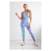 Fitness suit with push up purple color