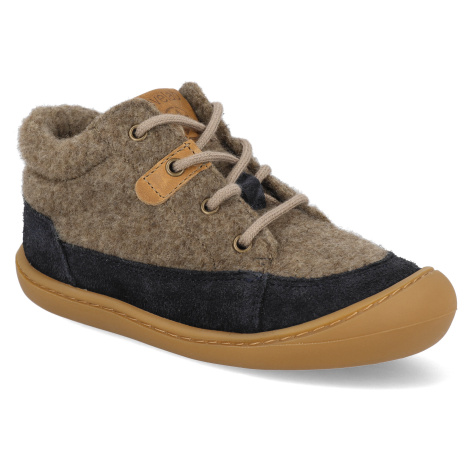 Detské zimné topánky Barefoot Develab - Firststep Sft rýchlošnúrka Blue Combi modre