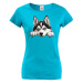 Dámské tričko s potlačou Sibírsky husky - tričko pre milovníkov psov