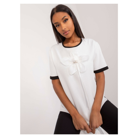 Women's formal blouse Ecru with slits