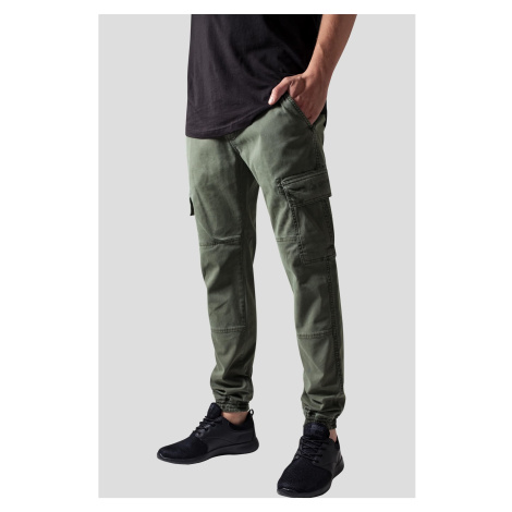 Washed Cargo Twill Jogging Pants Olive Urban Classics