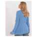 Blue sweater with round neckline