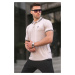 Madmext Dyed Gray Basic Regular Fit Men's Polo Neck T-Shirt 6100
