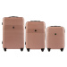 ROSEGOLD SADA TROCH CESTOVNÝCH KUFROV FINCH 5398-3, LUGGAGE 3 SETS (L,M,S) WINGS, ROSE GOLD