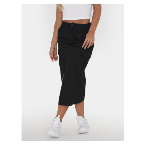 Brave Soul Midi sukňa LSKW-272NANCYBL Čierna Straight Fit