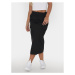 Brave Soul Midi sukňa LSKW-272NANCYBL Čierna Straight Fit