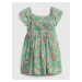 GAP Detské šaty smocked floral dress Zelená