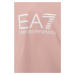 Detská mikina EA7 Emporio Armani ružová farba, s kapucňou, s potlačou