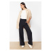 Trendyol Black Piping Leg Zipper Detail Wide Leg/Wide Leg Woven Sweatpants