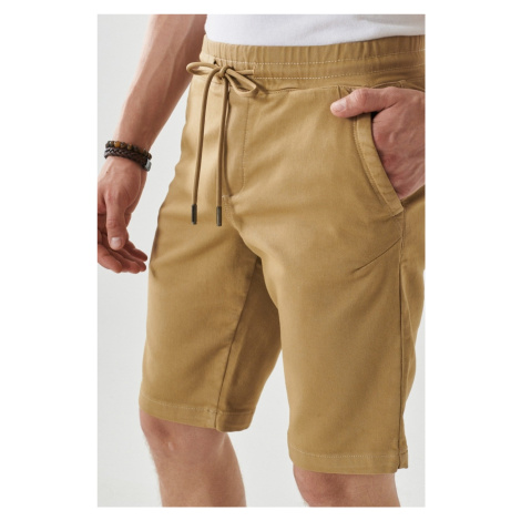 ALTINYILDIZ CLASSICS Men's Beige Slim Fit Slim Fit Normal Waist Side Pocket Flexible Casual Shor