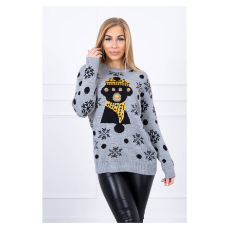 Christmas sweater with bear gray