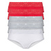 esmara® Dámske nohavičky s čipkou, 5 kusov (červená/sivá/biela)