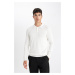 DEFACTO Standard Fit Regular Cut Polo Collar Soft Textured Premium Knitwear Sweater