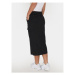 Brave Soul Midi sukňa LSKW-272NANCYBL Čierna Straight Fit