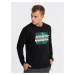 Ombre Men's printed sweatshirt worn over the head - black