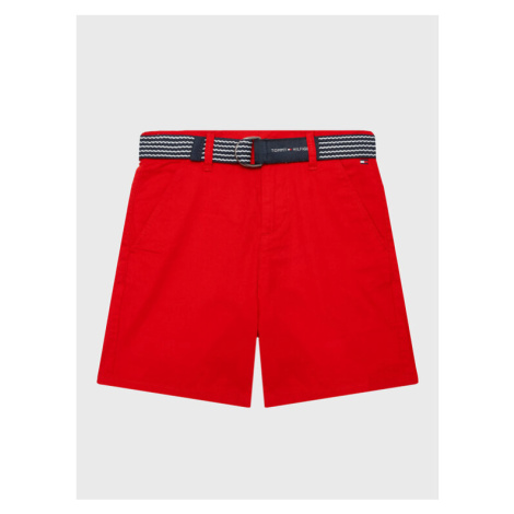 Tommy Hilfiger Bavlnené šortky Essential KB0KB08127 D Červená Slim Fit
