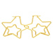Oceľové náušnice v zlatej farbe - zdvojená kontúra hviezd, francúzsky zámok