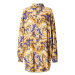 Just Cavalli Košeľové šaty  modrá / pastelovo žltá / zlatá