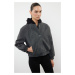 Trendyol Anthracite Stamp Bomber Jacket Coat