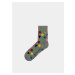 Sada troch párov dámskych vzorovaných ponožiek v čiernej, šedej a zelenej farbe Meatfly