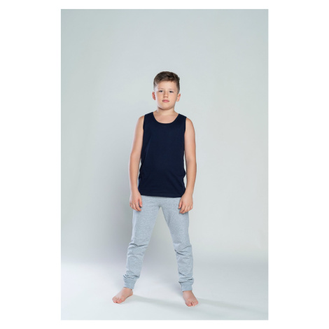 Boys' T-shirt Tytus with wide straps - dark blue Italian Fashion