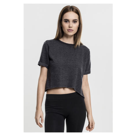 Women's Cropped Burnout Short Sleeve Crew Dark Grey Urban Classics