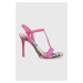 Semišové sandále Guess FACY ružová farba, FL6FAC SUE03
