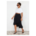 Trendyol Curve Black Midi Woven Skirt