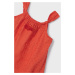 Dievčenské bavlnené šaty Mayoral oranžová farba, midi, rovný strih