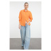 Trendyol Dark Orange Loose Fit Cotton Woven Shirt