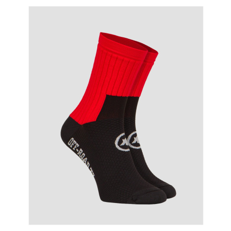 Čierno-červené Cyklistické Ponožky Assos Trail Socks T3