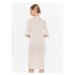 Calvin Klein Úpletové šaty Lyocell Blend Polo Dress Ss K20K205619 Béžová Regular Fit