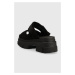 Semišové šľapky UGG Ashton Slide dámske, čierna farba, na platforme, 1136765