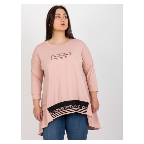 Powder pink tunic in larger size with 3/4 sleeves